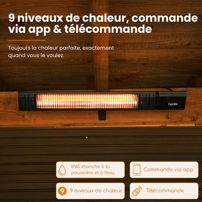 Smart Carbon Fiber 2500W – Chauffage de terrasse mural infrarouge | Heatix