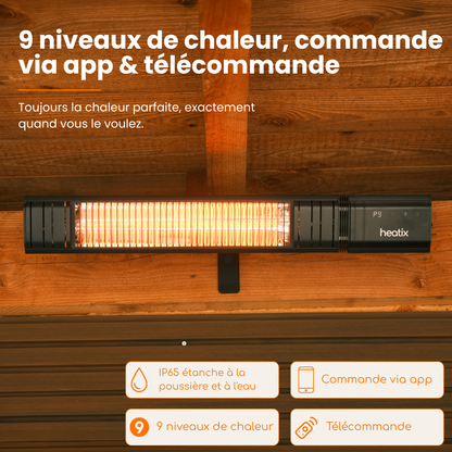 Smart Carbon Fiber 2000W – Chauffage de terrasse mural infrarouge | Heatix