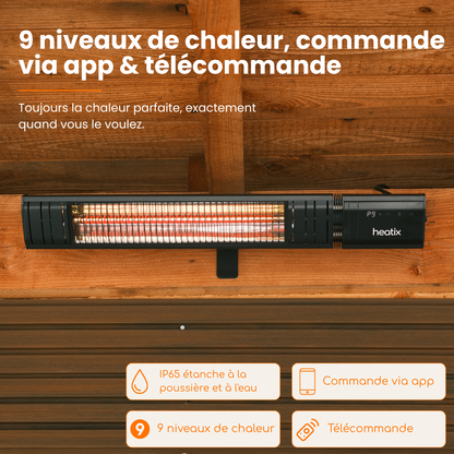 Smart Golden Shadow 2000W – Chauffage de terrasse mural infrarouge | Heatix