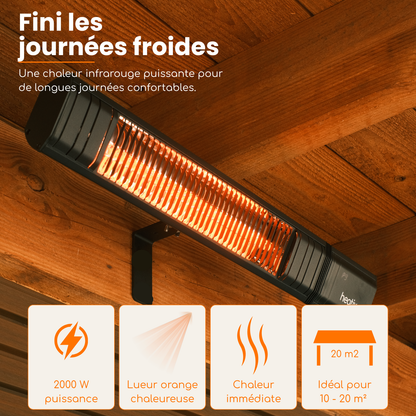 Smart Carbon Fiber 2000W – Chauffage de terrasse mural infrarouge | Heatix