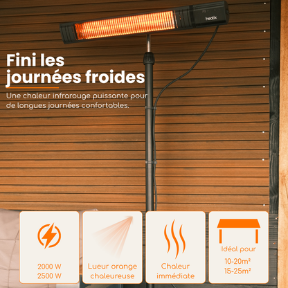 Smart Carbon Fiber sur pied 2000W / 2500W – Chauffage de terrasse infrarouge | Heatix