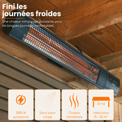Carbon Rose Gold 2000W – Chauffage de terrasse mural infrarouge | Heatix