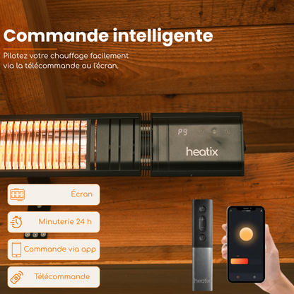 Smart Carbon Fiber 2000W – Chauffage de terrasse mural infrarouge | Heatix