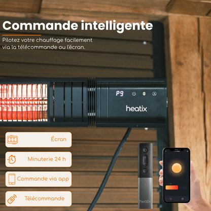 Smart Golden Shadow sur pied 2000W / 2500W – Chauffage de terrasse infrarouge | Heatix