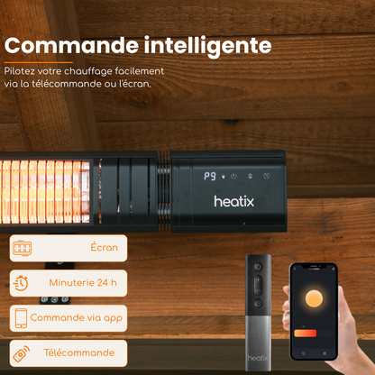 Smart Carbon Fiber 3000W – Chauffage de terrasse mural infrarouge | Heatix