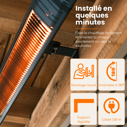 Smart Carbon Fiber 2500W – Chauffage de terrasse mural infrarouge | Heatix
