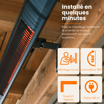 Smart Golden Shadow 2500W – Chauffage de terrasse mural infrarouge | Heatix