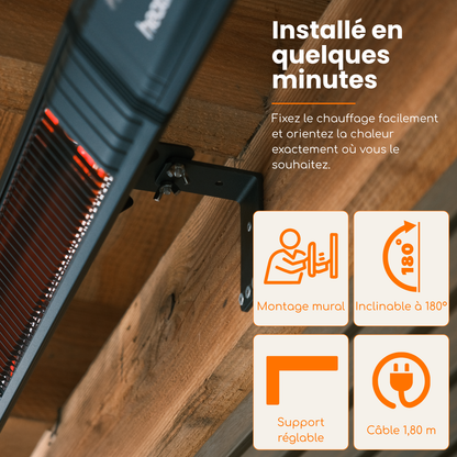 Smart Golden Shadow 2000W – Chauffage de terrasse mural infrarouge | Heatix