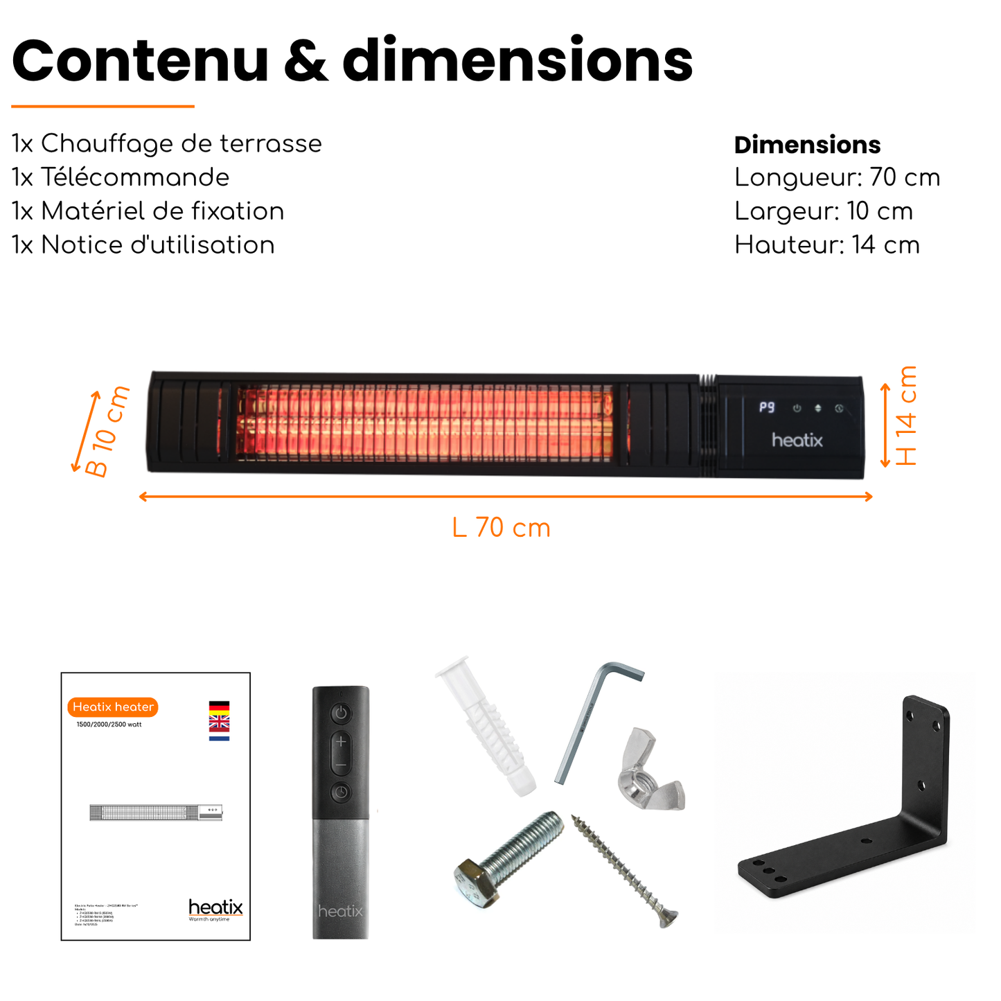 Smart Golden Shadow 2000W – Chauffage de terrasse mural infrarouge | Heatix