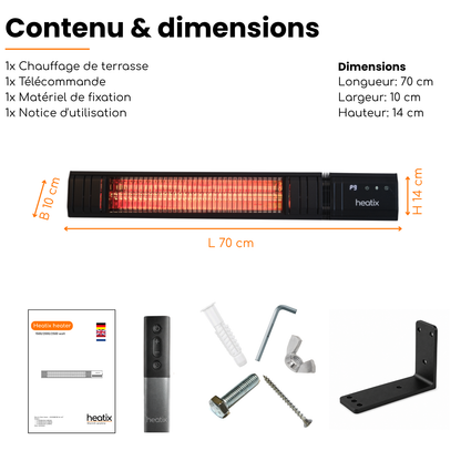 Smart Golden Shadow 2000W – Chauffage de terrasse mural infrarouge | Heatix