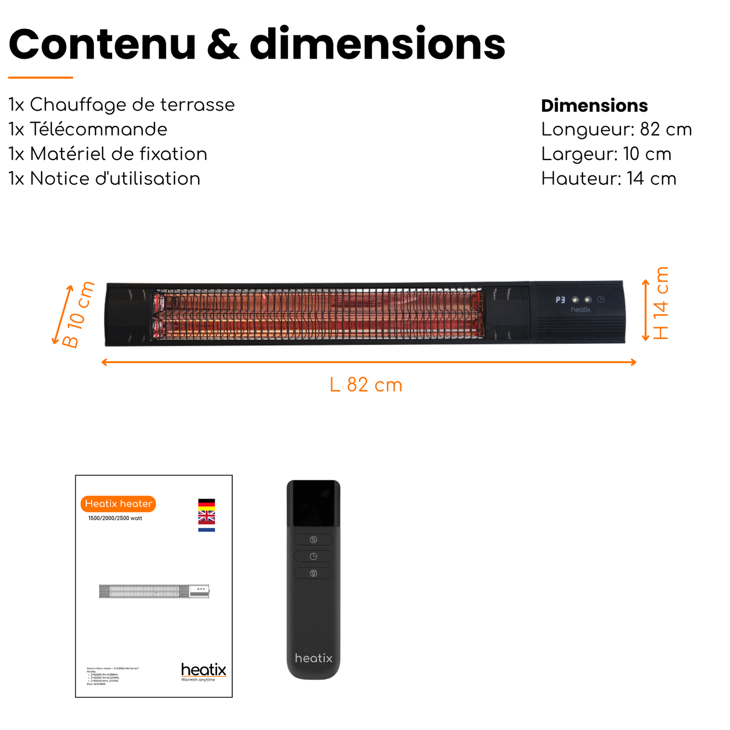 Carbon Rose Gold 1500W – Chauffage de terrasse mural infrarouge | Heatix