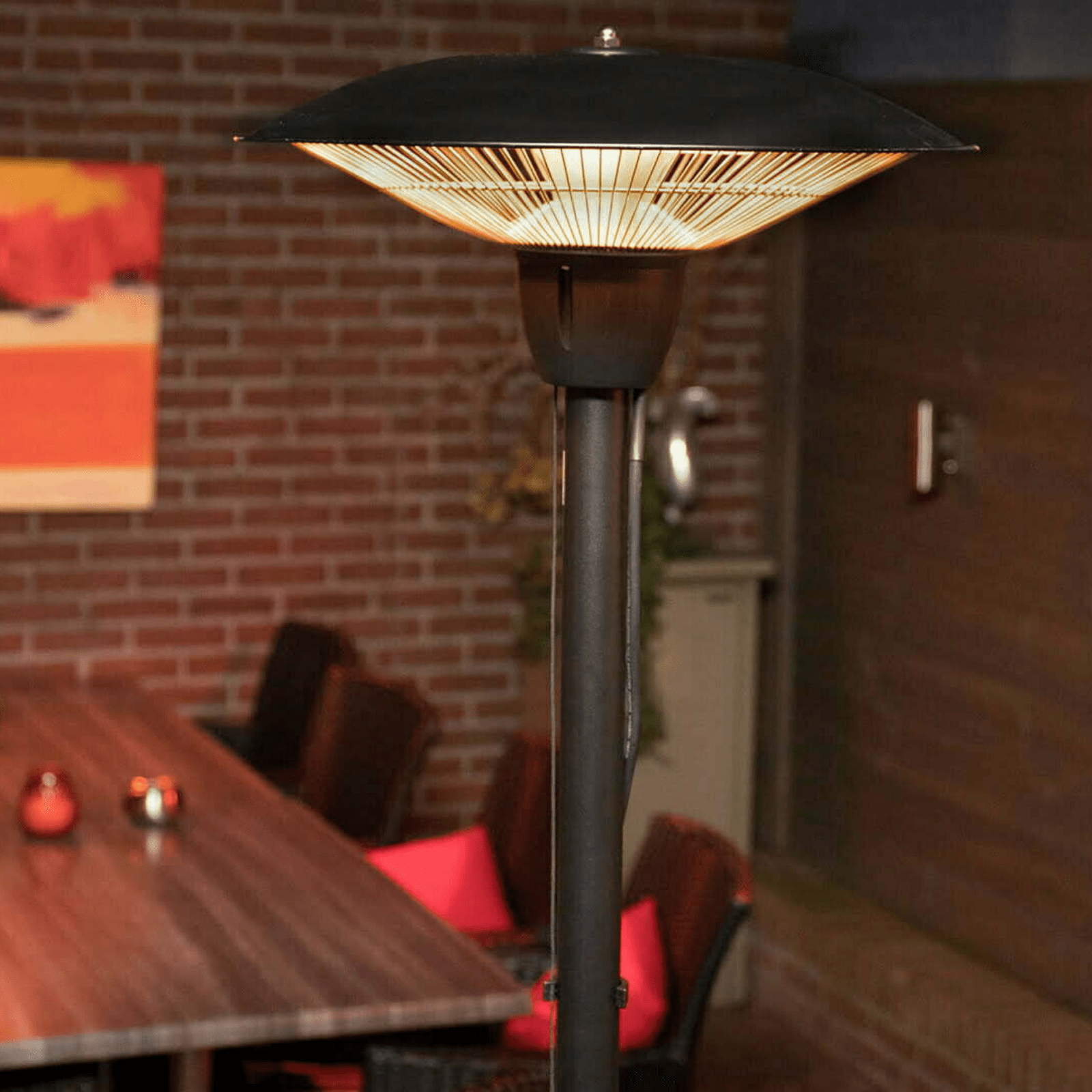 Barcelona Bright Sur pied noir 1500 Watt - Chauffageterrasse.fr