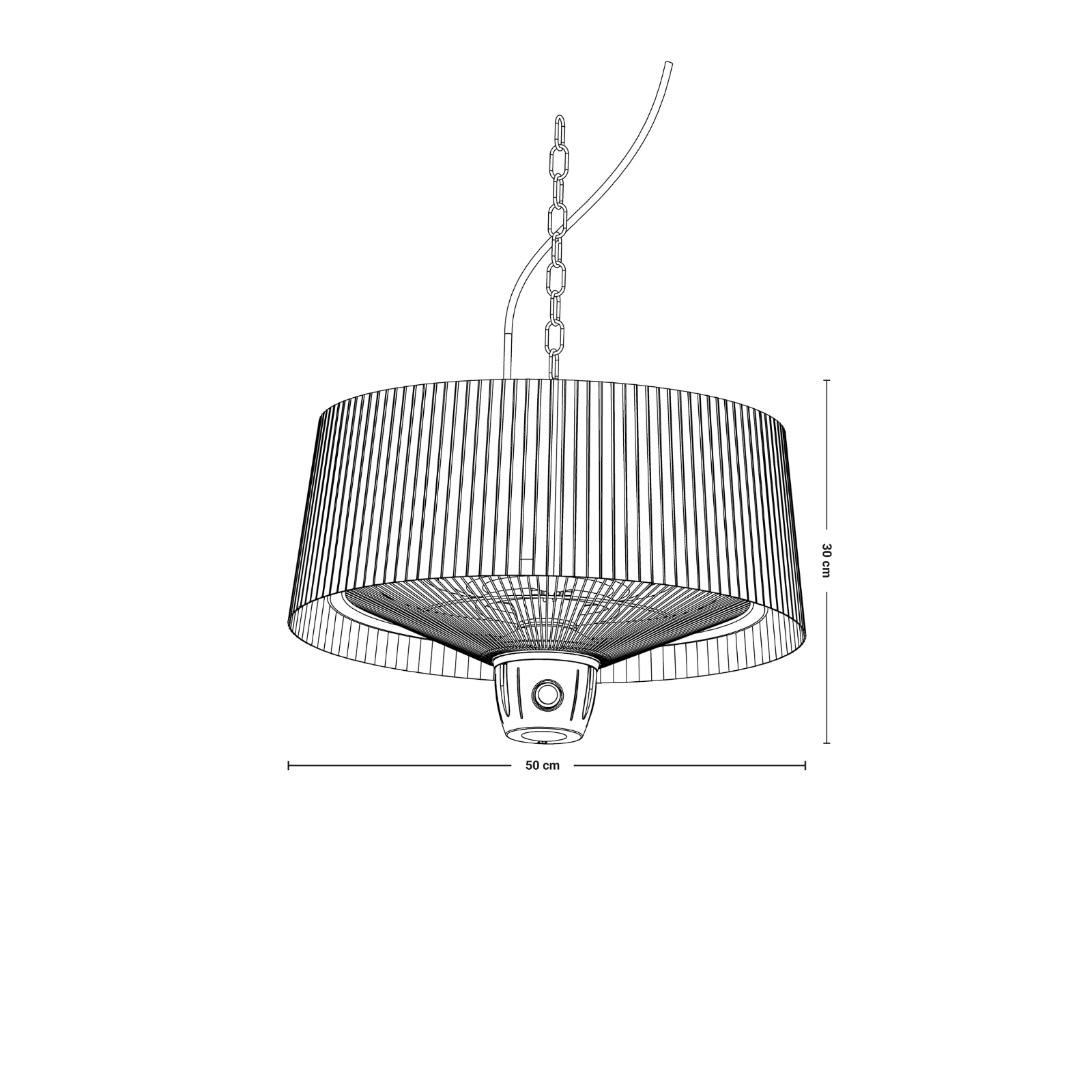 Compact Artix Bright Suspendu noir 1500 Watt - Chauffageterrasse.fr