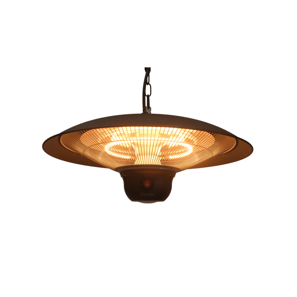 Suspendue chauffage de terrasse met LED Verlichting 2100W – Heatix chauffage de terrasse - Chauffageterrasse.fr