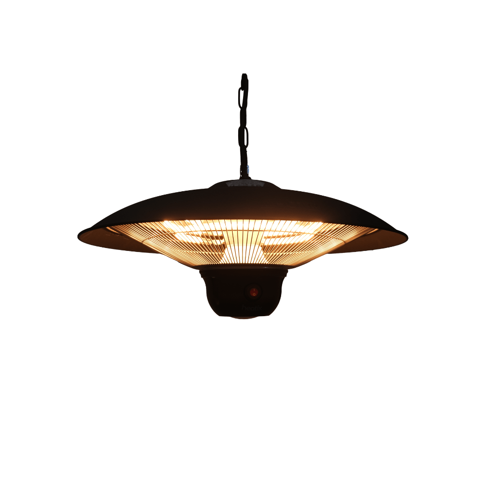 Suspendue chauffage de terrasse met LED Verlichting 2100W – Heatix chauffage de terrasse - Chauffageterrasse.fr
