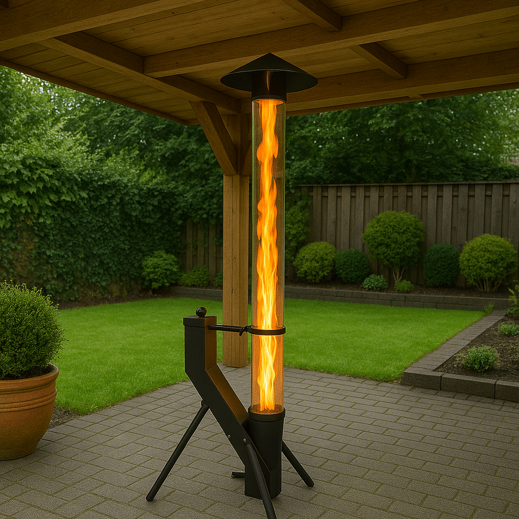 Chauffage de terrasse à pellets Pure Power – 175 cm – Flamme sans fumée (1,2 m)