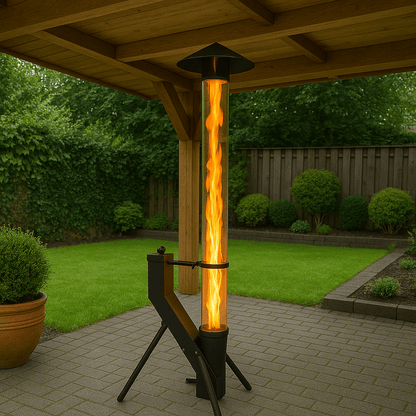 Chauffage de terrasse à pellets Pure Power – 175 cm – Flamme sans fumée (1,2 m)