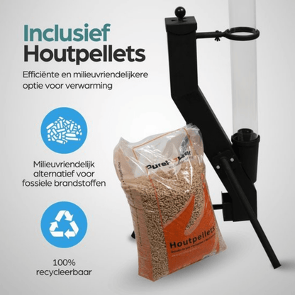 Chauffage de terrasse à pellets Pure Power – 175 cm – Flamme sans fumée (1,2 m)