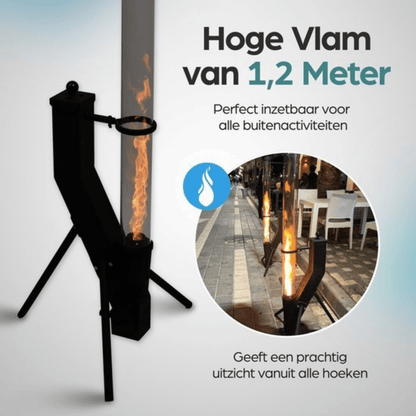 Chauffage de terrasse à pellets Pure Power – 175 cm – Flamme sans fumée (1,2 m)
